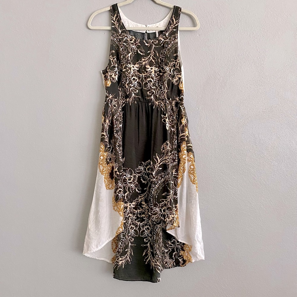 Free People Dress Size Medium Chic Versace Vibe High Low Sleeveless Lightweight